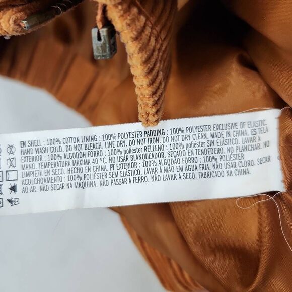 Forever 21 Women's Size Large Brown Corduroy Puffer Teddy Jacket - Picture 3 of 11